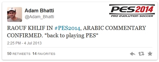 В PES 2014 появится арабский комментатор
