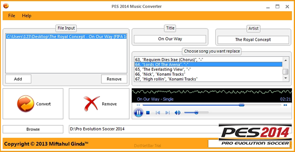PES 2014 Music Converter by Ginda01