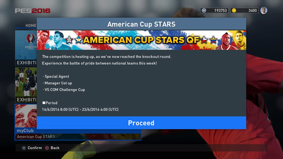 PES 2016 myClub: Кампания American Cup STARS